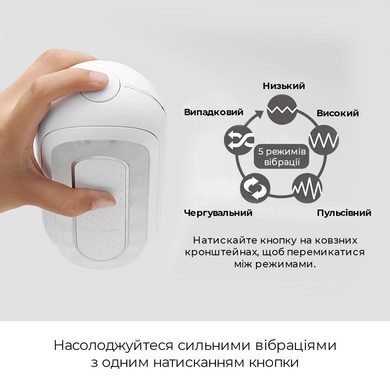 Мастурбатор Tenga Flip Zero Electronic Vibration White, змінна інтенсивність, розкладний SO2010 фото