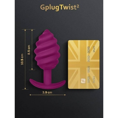 Анальная пробка рельефная Gvibe Gplug Twist 2 фиолетовая, 10.5 х 3.9 см FT10585 фото