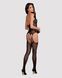 Бодистокинг Obsessive Bodystocking G316 S/M/L, цветочный декор, скрещенные подвязки SO7240 фото 4