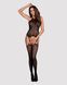 Бодистокинг Obsessive Bodystocking G316 S/M/L, цветочный декор, скрещенные подвязки SO7240 фото 3