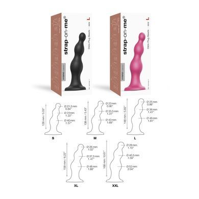 Насадка для страпона Strap-On-Me DILDO PLUG BEADS FRAMBOISE METALLIC - M SO7819 фото