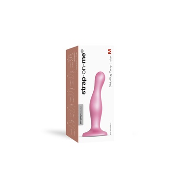 Насадка для страпона Strap-On-Me DILDO PLUG CURVY ROSE DRAGEE METALLIC - M SO7820 фото