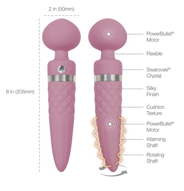 Вібромасажер 2-в-1 PILLOW TALK - Sultry Pink, класичний масажер і вібратор з ротацією, підігрів SO2717 фото
