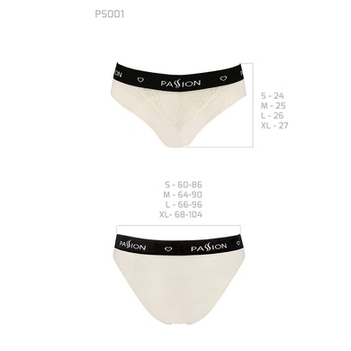 Трусики с широкой резинкой и кружевом Passion PS001 PANTIES ecru, size L SO4163 фото