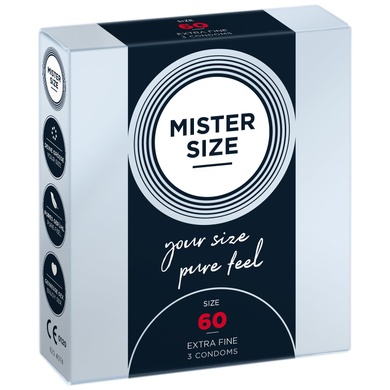 Презервативы Mister Size - pure feel - 60 (3 condoms), толщина 0,05 мм SO8036 фото