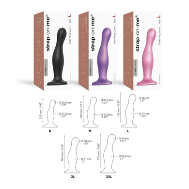 Насадка для страпона Strap-On-Me DILDO PLUG CURVY ROSE DRAGEE METALLIC - M SO7820 фото