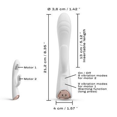 Вибратор-кролик с подогревом Dorcel FLEXI RABBIT WHITE, гибкий ствол SO6817 фото