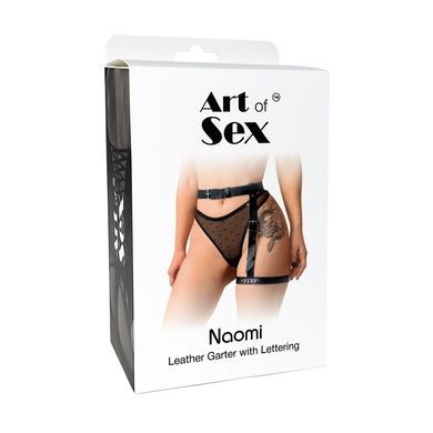 Гартер на ногу Art of Sex - Naomi с надписью SEXY, натуральная кожа, размер XS-2XL, цвет розовый SO7511 фото
