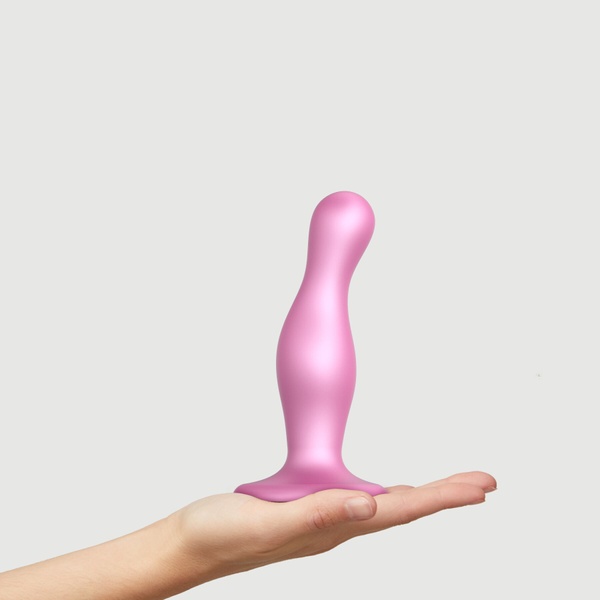 Насадка для страпона Strap-On-Me DILDO PLUG CURVY ROSE DRAGEE METALLIC - M SO7820 фото