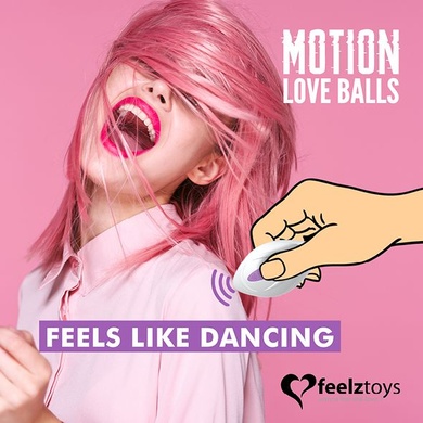 Вагінальні кульки з масажем і вібрацією FeelzToys Motion Love Balls Jivy з пультом дистанційного кер SO3852 фото