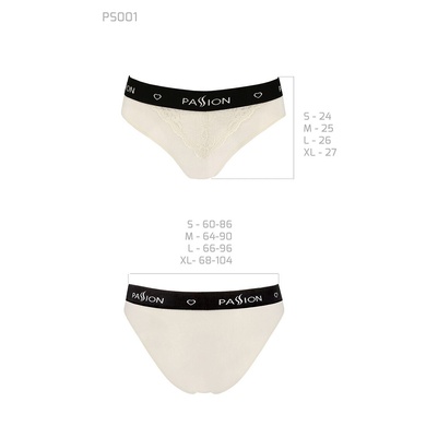 Трусики з широкою гумкою і мереживом Passion PS001 PANTIES ecru, size M SO4164 фото