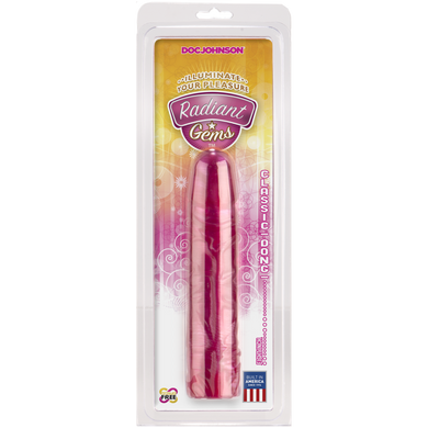 Фаллоимитатор Doc Johnson Radiant Gems 8 Inch Fuchsia, диаметр 4,3см, антибактериальный ПВХ SO1982 фото