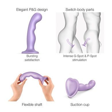 Насадка для страпона Strap-On-Me DILDO PLUG P&G LILAS METALLIC - M SO7821 фото