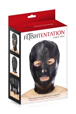 Капюшон для БДСМ с открытыми глазами и ртом Fetish Tentation Open mouth and eyes BDSM hood SO4671 фото