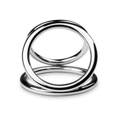 Тройное эрекционное кольцо Sinner Gear Unbendable - Triad Chamber Metal Cock and Ball Ring - Large SO4617 фото