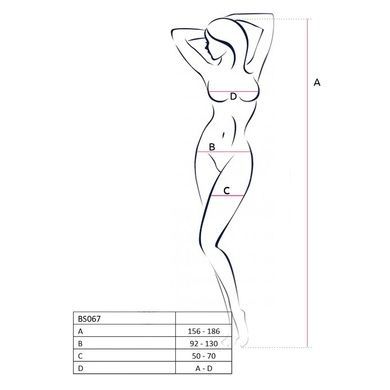 Бодістокінг Passion BS067 white, комбінезон, імітація панчох і топа на бретелях PBS067W фото