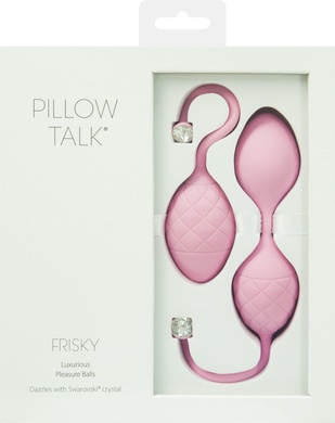 Розкішні вагінальні кульки PILLOW TALK - Frisky Teal з кристалом, діаметр 3,2 см, вага 49-75 гр SO2721 фото