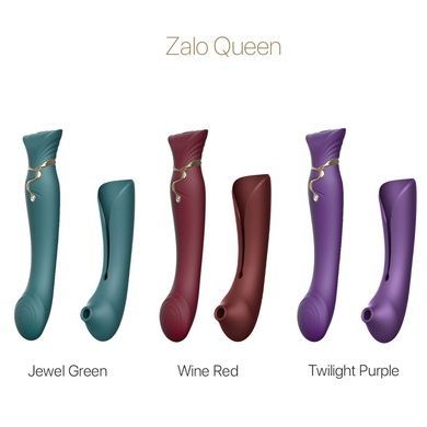 Смартвибратор 3в1 Zalo &mdash; Queen Wine Red, пульсирующая жемчужина и вакуум, кристалл Swarovski SO6662 фото