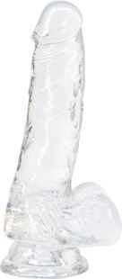 Прозрачный фаллоимитатор на присоске ADDICTION &mdash; Clear Dildo with Balls 7&Prime;, вибропуля в подарок SO5581 фото