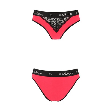 Трусики с широкой резинкой и кружевом Passion PS001 PANTIES red/black, size M SO4168 фото