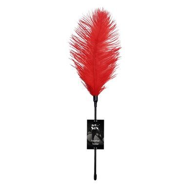 Щекоталка со страусиным пером Art of Sex - Feather Tickler, цвет Красный SO6999 фото