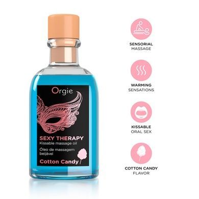 Набор для массажа Orgie &ndash; Sexy Therapy Cotton Candy (100 мл), съедобное разогревающее масло + перышко SX1506 фото