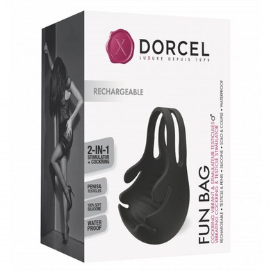 Ерекційне кільце з вібрацією і стимуляцією мошонки Dorcel FUN BAG, перезаряджаєме SO4870 фото