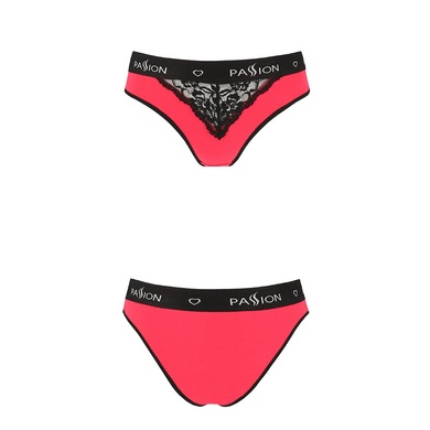 Трусики з широкою гумкою і мереживом Passion PS001 PANTIES red/black, size S SO4169 фото