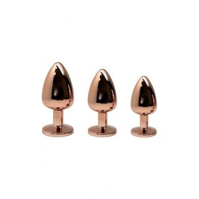 Металлическая анальная пробка Wooomy Tralalo Rose Gold Metal Plug Size M, диаметр 3,4 см, длина 8 см SO7428 фото