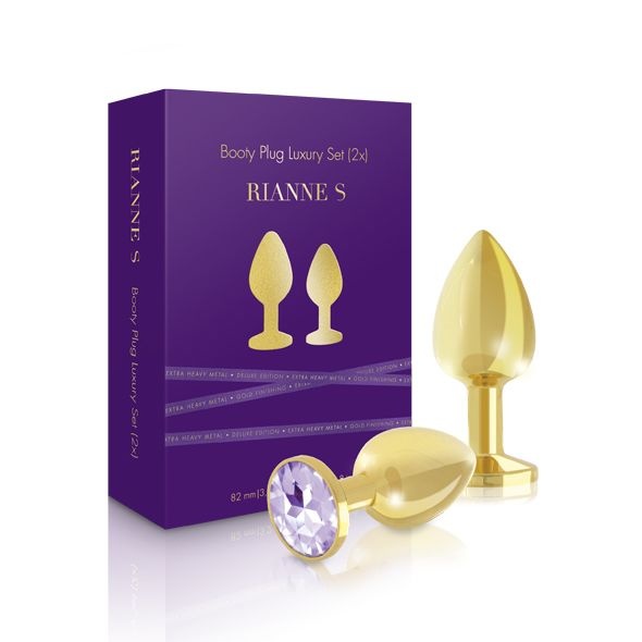 Набор металлических анальных пробок с кристаллом RIANNE S - Booty Plug Luxury Set, диаметр 3 и 3,5см SO3858 фото