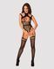 Ажурний бодістокінг з отворами Obsessive Bodystocking G327 black S/M/L, чорний, комбінезон, з доступ SO7248 фото 3