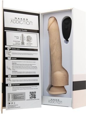 Фалоімітатор з пульсацією Naked ADDICTION Dominic 9&Prime;, пульт ДК, діаметр 4,2 см SO5588 фото