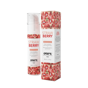 Массажное масло EXSENS Strawberry 50 мл разогревающее, без сахара, без парабенов, съедобное SO2359 фото