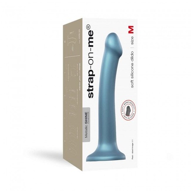 Насадка для страпона Strap-On-Me Mono Density Dildo Blue M, диам. 3,3см, однослойный силикон, гибкий SO3569 фото