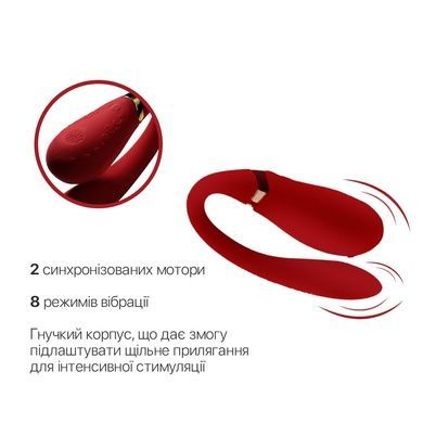 Смартвібратор для пар Zalo &mdash; Fanfan Bright Red SO6670 фото