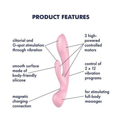 Вибратор-кролик Satisfyer Triple Oh Pink SO7780 фото