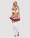 Эротический костюм школьницы с мини-юбкой Obsessive Schooly 5pcs costume S/M, бело-красный, топ, юбк SO7305 фото 3