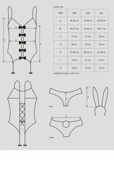Еротичний костюм зайчика Obsessive Bunny suit 4 pcs costume pink L/XL, рожевий, топ з підв&rsquo;язками, т SO7255 фото