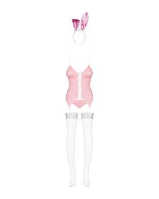 Еротичний костюм зайчика Obsessive Bunny suit 4 pcs costume pink L/XL, рожевий, топ з підв&rsquo;язками, т SO7255 фото