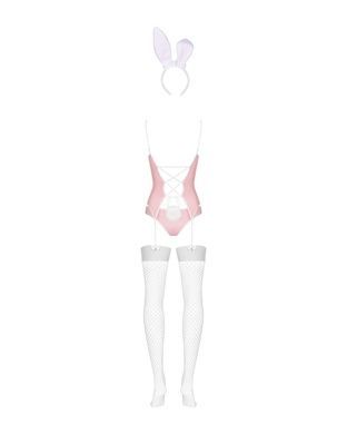 Еротичний костюм зайчика Obsessive Bunny suit 4 pcs costume pink L/XL, рожевий, топ з підв&rsquo;язками, т SO7255 фото