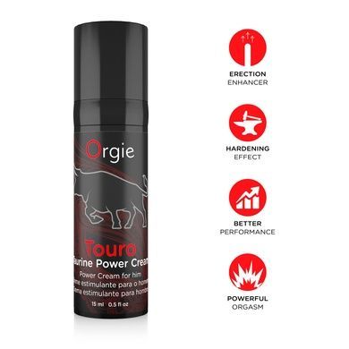 Крем для посилення ерекції Orgie Touro Power Cream, 15 мл, з таурином, гінкго і коренем женьшеню SX1560 фото
