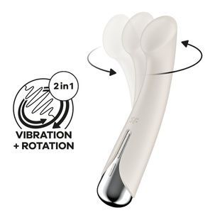 Вібратор з ротацією Satisfyer Spinning G-Spot 1 Beige, плоский майданчик для стимуляції точки G SX0557 фото
