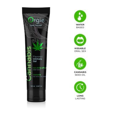 Лубрикант на водной основе Orgie Lube Tube Cannabis, 100 мл, съедобный, с маслом семян конопли SX1511 фото