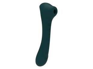 Вібратор та вакуумний кліторальний стимулятор 2-в-1 Alive Quiver Teal оновлена SO6018 фото